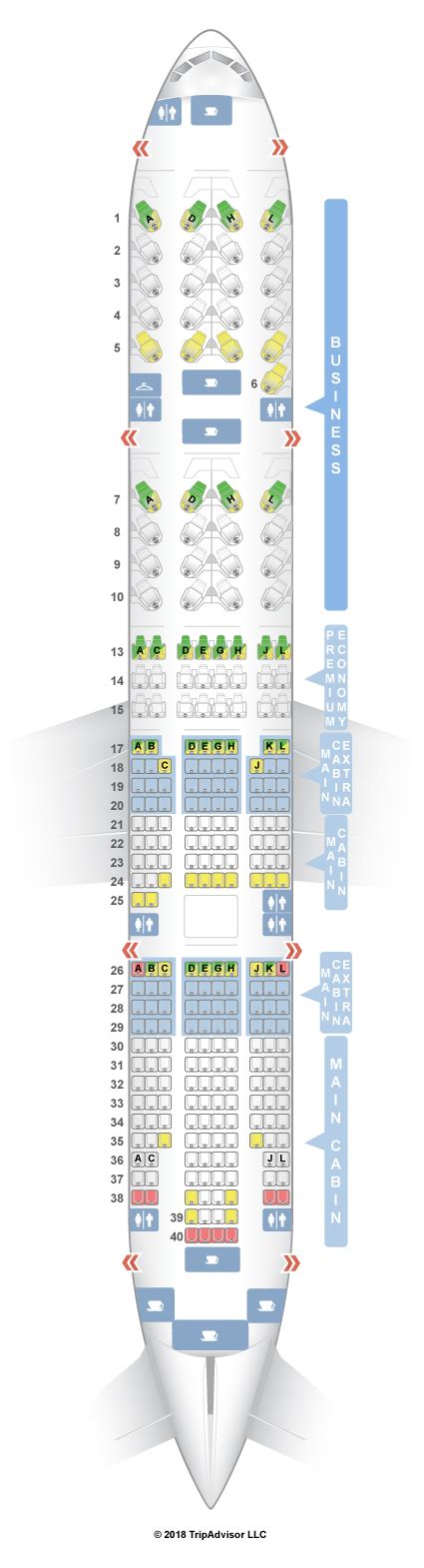 777 seat chart|Seat map of American Airlines Boeing 777.